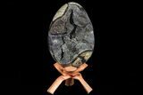 Septarian Dragon Egg Geode - Black Crystals #67782-2